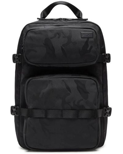 DIESEL Dsrt backpack - utility-rucksack aus print-nylon - Schwarz