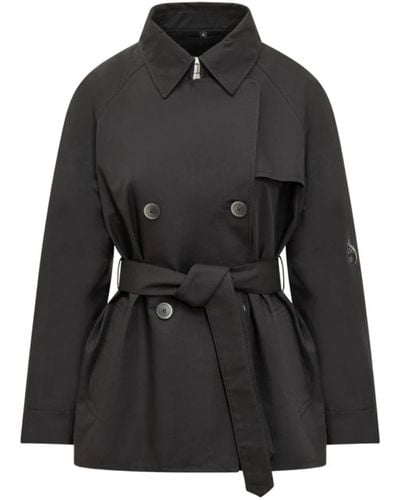 Fay Double-Breasted Coats - Black