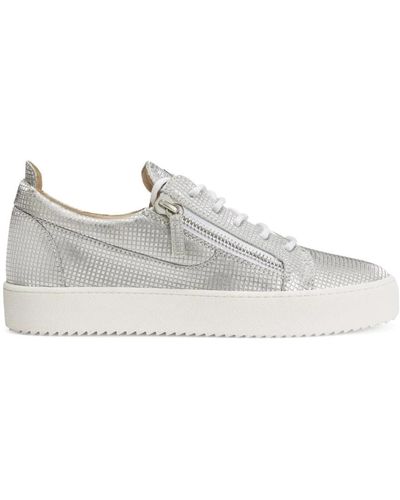 Giuseppe Zanotti London sneakers con chiusura lampo laterale - Grigio