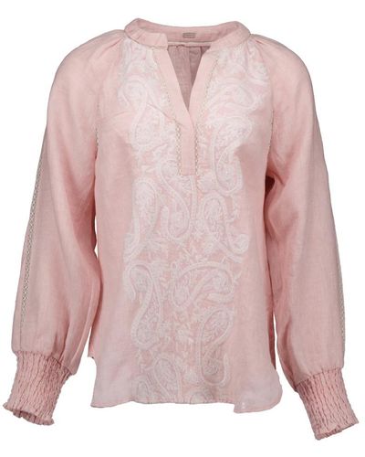 Gustav Kora Blouse, Pastel Pink & Raspberry Stripe main image 1