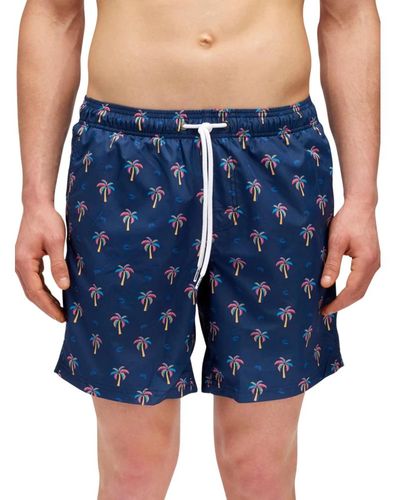 Sundek Strand boxer shorts mit palmette print - Blau