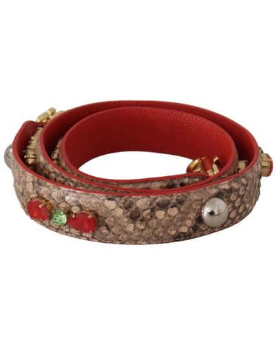 Dolce & Gabbana Cinghia di borsa in pelle di pitone di lusso - Rosso