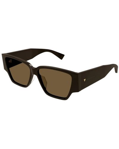 Bottega Veneta Braune sonnenbrille mit braunen gläsern - Schwarz