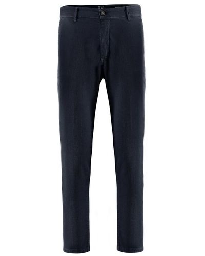 Bomboogie Pantaloni chino in piquet di cotone stretch - Blu
