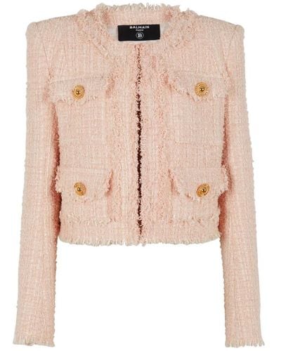 Balmain Jacke aus Tweed - Pink