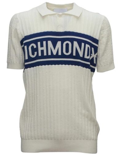 John Richmond Weißes baumwoll-polo-shirt ump24216po - Grau