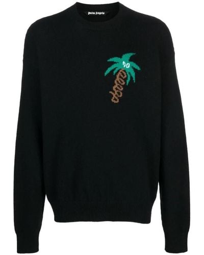 Palm Angels Sketchy Intarsia Sweater - Schwarz