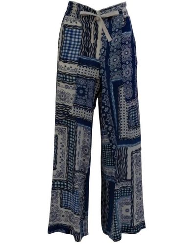 High Wide Trousers - Blue