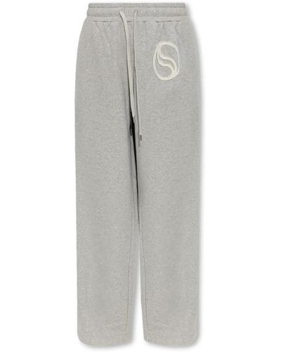 Stella McCartney Pantalones de chándal con logotipo - Gris