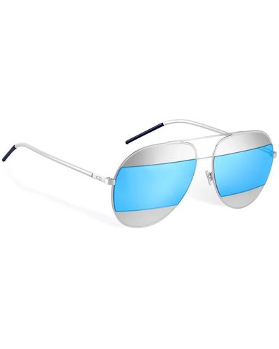 Dior Split1-010 sonnenbrille silber/blau spiegel