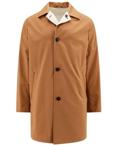 Kiton Single-Breasted Coats - Brown