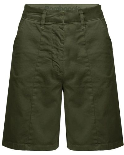 Bomboogie Leichte Baumwoll-Twill Bermuda Shorts - Grün