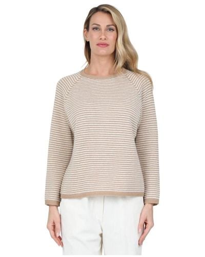 ROSSO35 Round-Neck Knitwear - Natural