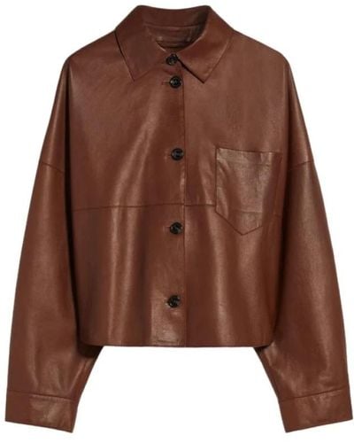 Weekend by Maxmara Leather Jackets - Brown