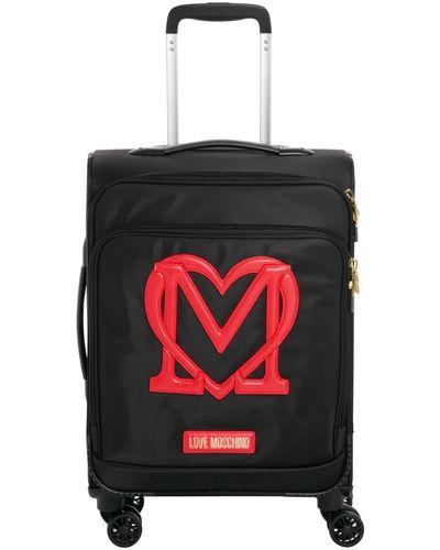 Love Moschino Koffer mit reißverschluss und logo-details - Rot