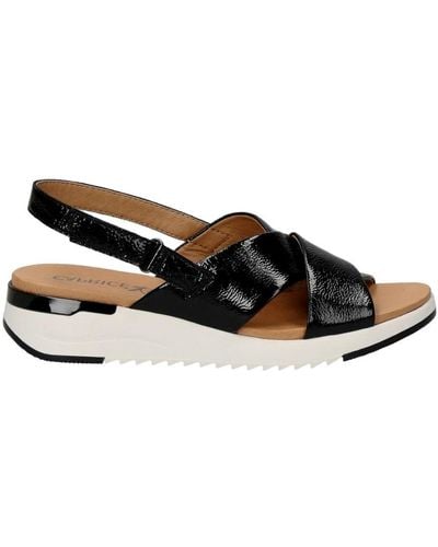 Caprice Flat Sandals - Black