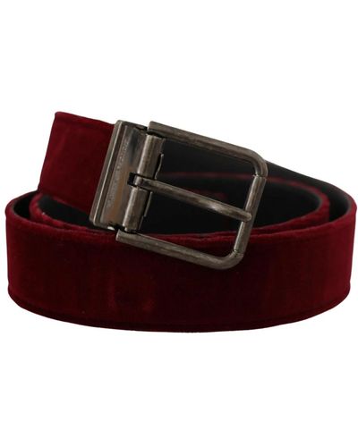 Dolce & Gabbana Vintage maroon velvet cintura in pelle - Rosso