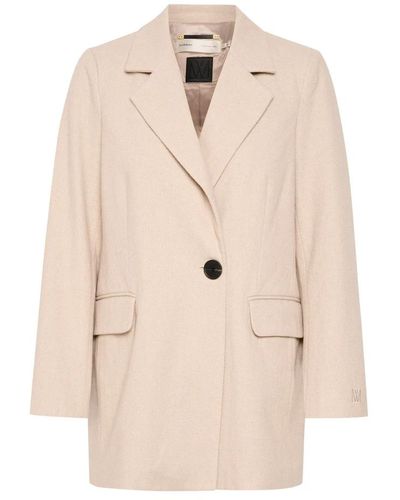Inwear Classico blazer cappotto in haze melange - Neutro