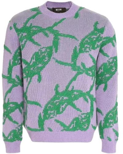 MSGM Round-Neck Knitwear - Green