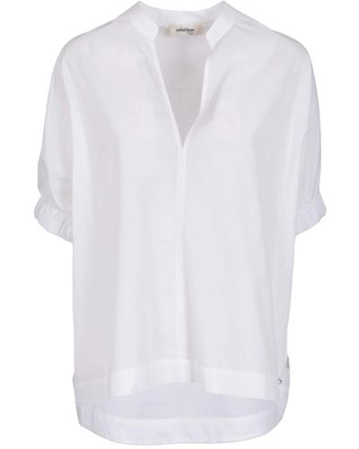 Ottod'Ame Camisa blanca con cuello en v - Blanco