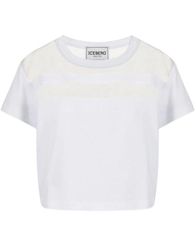 Iceberg Cotton and organza t-shirt - Bianco