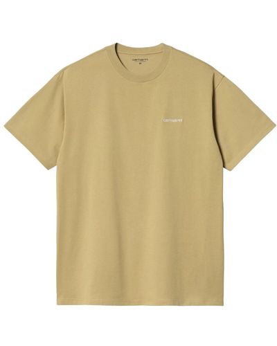 Carhartt S logo t-shirt aus leichtem baumwoll-jersey - Gelb
