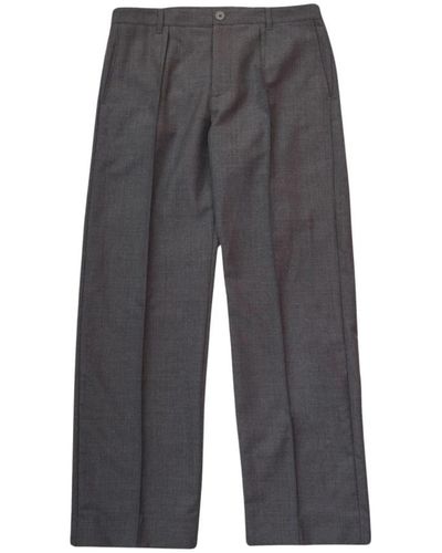 WOOD WOOD Trousers > wide trousers - Gris