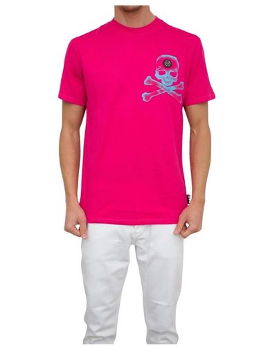 Philipp Plein Gotisches rundhals t-shirt - Pink
