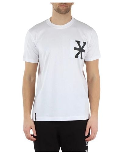 RICHMOND T-shirt in cotone pima con stampa logo - Bianco