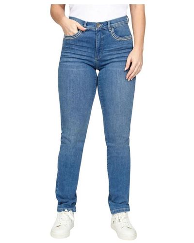 2-Biz Stylische denim-jeans mit bestickten details - Blau