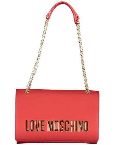 Love Moschino Schicke schultertasche mit logo - Rot