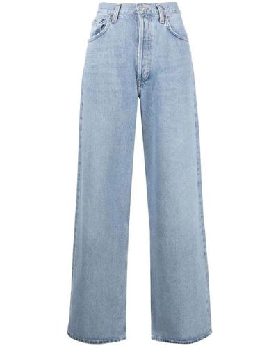 Agolde Lässige wide-leg stonewashed denim jeans - Blau
