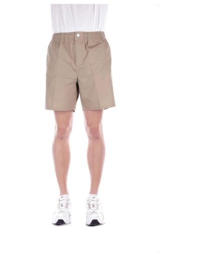 Lacoste Shorts reißverschluss knopf taschen baumwolle, poplin shorts - Natur