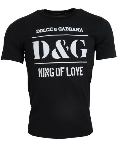Dolce & Gabbana Blaues dg king of love baumwoll-t-shirt - Schwarz