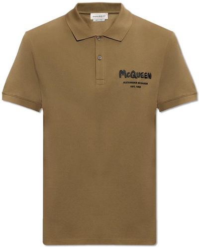 Alexander McQueen Poloshirt mit logo - Grün