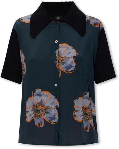 PS by Paul Smith Camisa patchwork - Azul