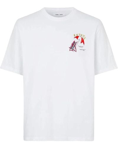 Samsøe & Samsøe Organische baumwolle t-shirt mit giotto calendoli print - Weiß