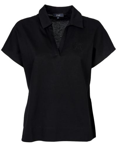 Fay Polo Shirts - Black