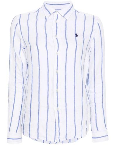 Ralph Lauren Camisa relajada con botones y manga larga - Azul