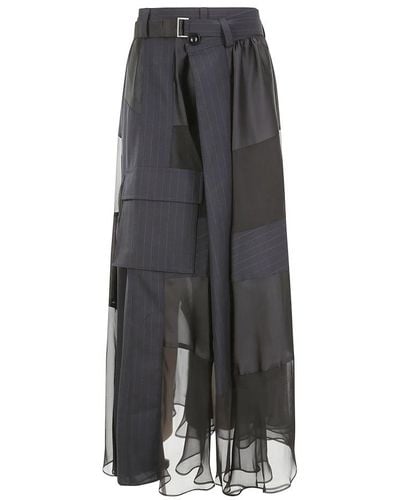 Sacai Maxi Skirts - Grey