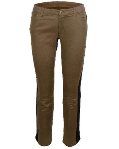 Louis Vuitton Jeans in cotone marrone lv con striscia nera - Verde