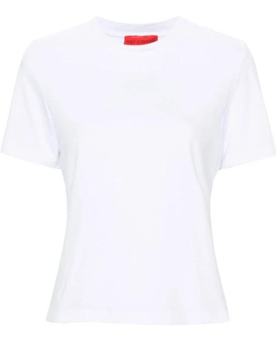 Wild Cashmere Weißes leichtes jersey crew neck t-shirt