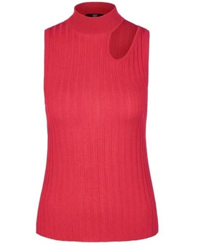 Riani Elegantes top mit cut-out aus rippstrick - Rot