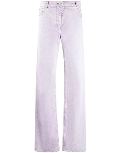Nina Ricci Jeans de corte recto con costuras contrastantes y logo bordado - Morado
