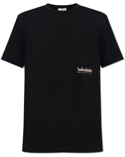Woolrich T-shirt mit logo - Schwarz