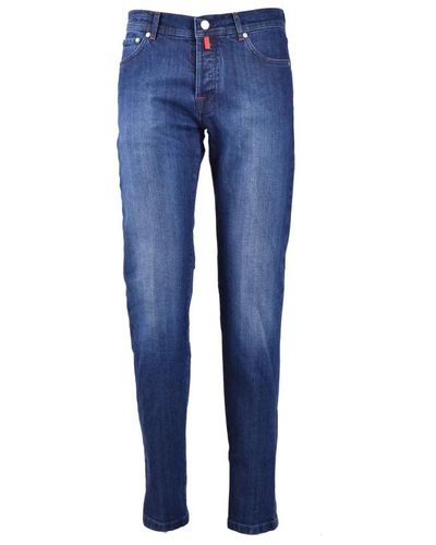 Kiton Jeans > slim-fit jeans - Bleu