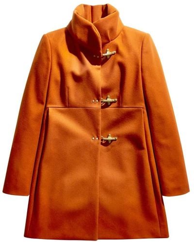 Fay Single-Breasted Coats - Orange