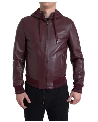 Dolce & Gabbana Jackets > leather jackets - Violet
