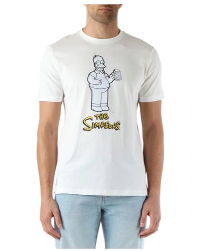 Antony Morato T-shirt regular fit in cotone stampa the simpsons - Bianco