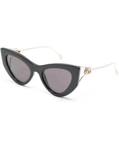 Gucci Schwarze sonnenbrille mit zubehör - Grau